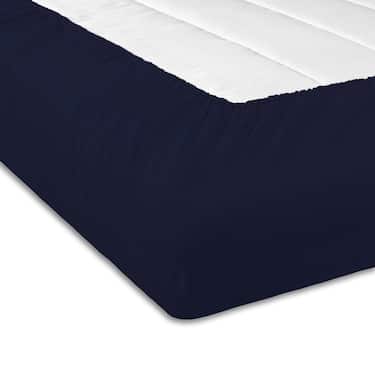 Setex REFIBRA Drap-housse en coton fin bleu foncé 180 x 200 cm