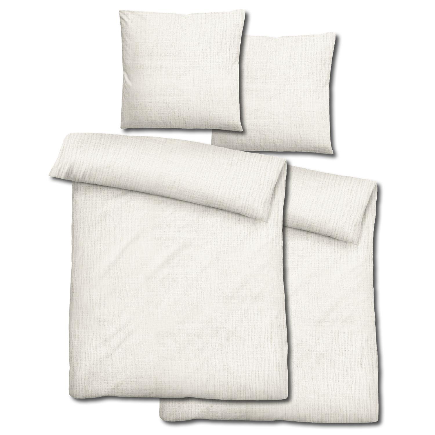 Lot de 2 parures de lit Sleezzz® mousseline nature 135 x 200 cm + 80 x 80 cm Lot de 2 parures de lit Sleezzz® mousseline nature 135 x 200 cm + 80 x 80 cm