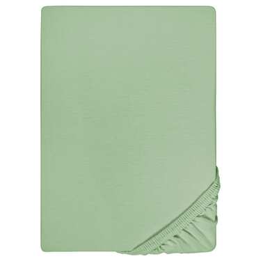 Drap-housse microfibre jersey interlock vert 90 x 190 - 100 x 200 cm en pack de 4