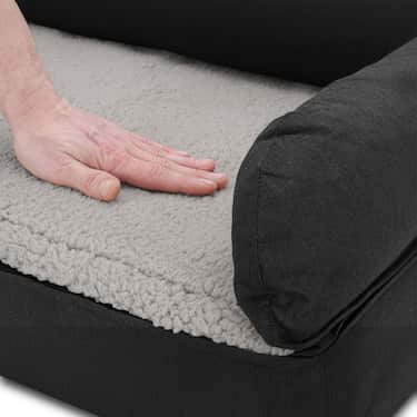 80 x 55 x 23 cm Lit orthopédique pour chien avec dossier taille M