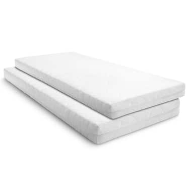 Lot de deux matelas Premium 7 zones 80x200 cm CloudComfort, hauteur 15 cm, degré de fermeté H2/H3, Twin-Set