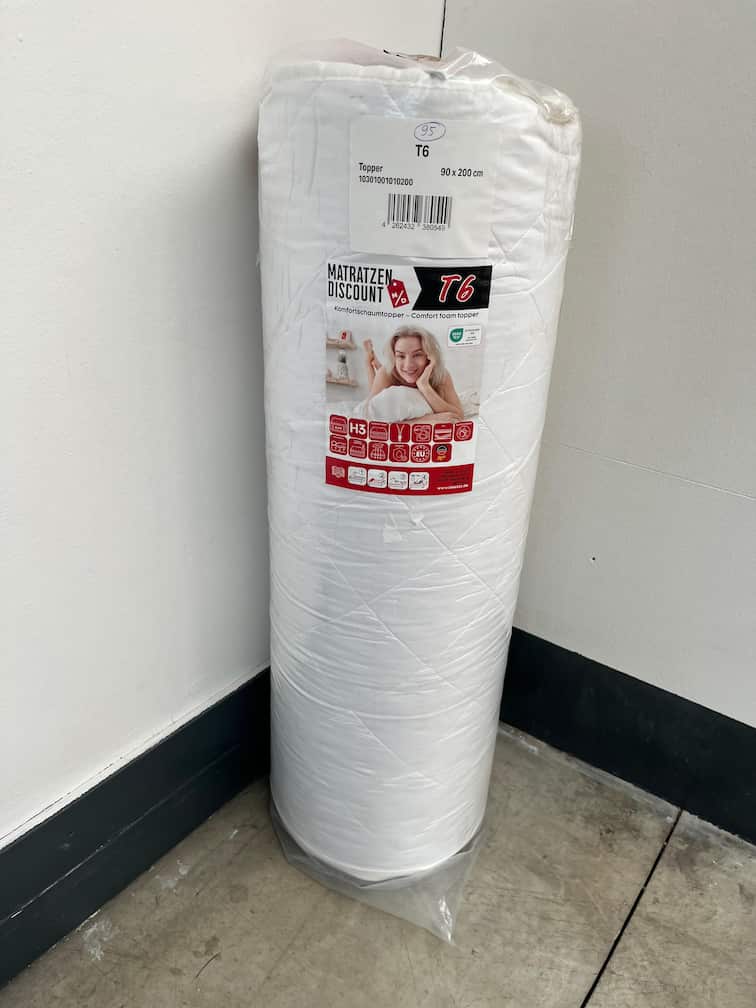 Retour en ligne - Topper en mousse confort T6 90 x 200 cm, hauteur 6 cm, degré de fermeté H3