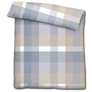 CloudComfort Basic mikrofiber sänglinne rutigt 135 x 200 + 80 x 80 cm