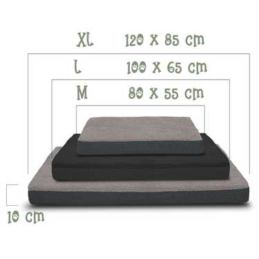 75 x 50 x 8 cm coussin ergonomique pour chien taille S, couleur noir