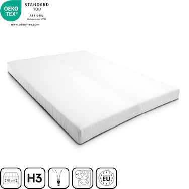 Matelas mousse confort K10 160 x 200 cm, hauteur 10 cm, degré de fermeté H3
