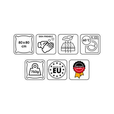 2 x CloudComfort Basic oreillers en microfibre 80 x 80 cm 2 x CloudComfort Basic oreillers en microfibre 80 x 80 cm