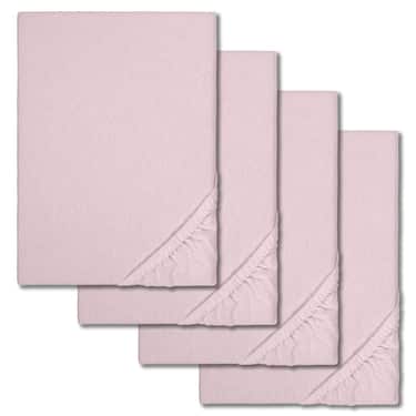 Sengelagen vinter fluffy pink 90 x 190 - 100 x 200 cm i en pakke med 4 stk.