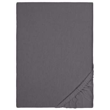Draps-housses peluche d'hiver anthracite 140 x 190 - 160 x 200 cm en pack de 4