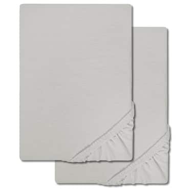 Prostěradlo Castell z mikrovlákna interlock jersey stříbrně šedé 90 x 190 - 100 x 200 cm dvojité balení