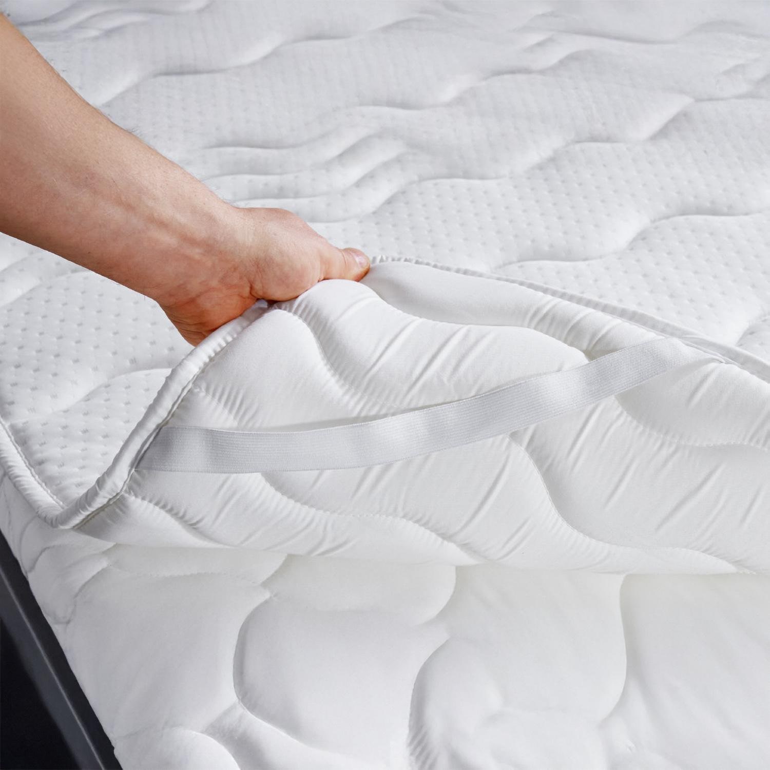 Surmatelas en mousse confort de 2,5 cm 90 x 200 cm avec piqûres ondulées et élastiques d'angle