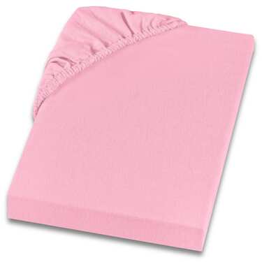 Lot de deux draps-housses en molleton sergé Setex roses 90 x 200 cm