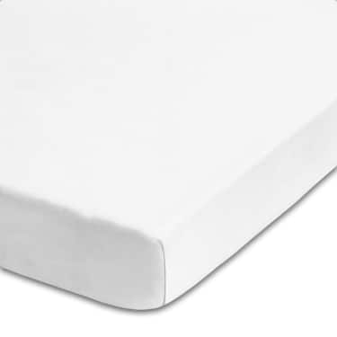 Castell Drap-housse microfibre jersey interlock blanc 90 x 190 - 100 x 200 cm pack double