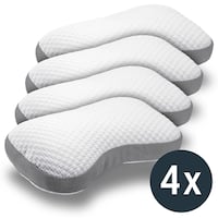 4 coussins Sleezzz Premium viscoélastiques profilés en forme de papillon, 36 x 60 cm, avec housse double en tissu agréable au toucher