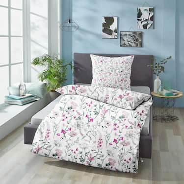 Lot de deux draps en microfibre CloudComfort Basic Fleurs d'été 135 x 200 + 80 x 80 cm