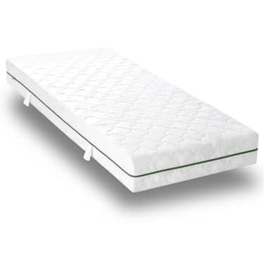 Matelas à ressorts ensachés 7 zones Sleezzz Smart 90 x 200 cm, hauteur 21 cm, degré de fermeté H2/H3 + CloudComfort Basic set de lit en microfibre 135 x 200 cm + 80 x 80 cm