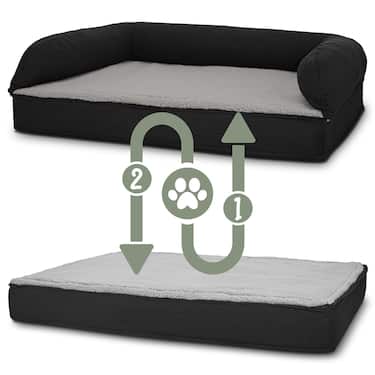 100 x 70 x 27 cm Lit orthopédique pour chien avec dossier taille M