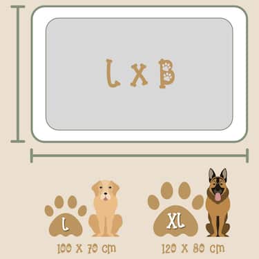 120 x 80 x 11 cm Tapis pour chiens en flocons de gel taille XL avec couverture amovible