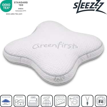 2 x oreillers Sleezzz® Premium en mousse gel pour le contour et le sommeil sur le ventre