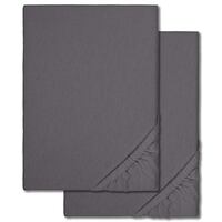 Drap-housse peluche d'hiver anthracite 140 x 190 - 160 x 200 cm pack double