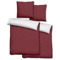 Lot de deux draps réversibles Sleezzz® Renforcé rouge foncé/blanc 135 x 200 + 80 x 80 cm