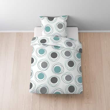 Dvojni paket posteljnine Castell Polycotton Renforcé 155 x 220 cm + 80 x 80 cm