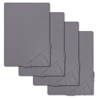 Prevleka Castell iz mikrovlaken interlock jersey temno siva 90 x 190 - 100 x 200 cm v pakiranju 4 kosov