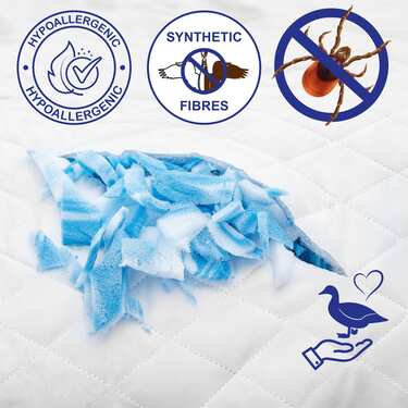 Matelas viscoélastique 7 zones Sleezzz Smart 90 x 200 cm, hauteur 18 cm, degré de fermeté H3 avec mousse à mémoire de forme Air + oreiller CloudComfort Basic gel-flocons 40x80 cm