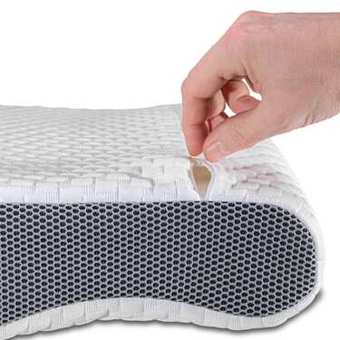 4 oreillers cervicaux viscoélastiques Sleezzz Premium, 50 x 32 x 11 cm, avec housse double en tissu agréable au toucher
