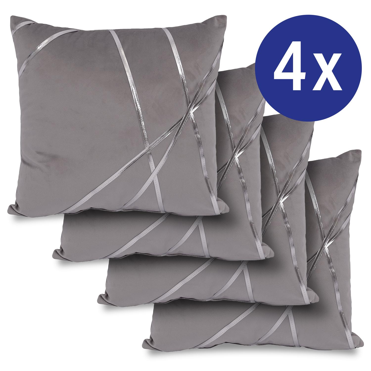 Coussin décoratif argent lunaire 45 x 45 cm Coussin décoratif argent lunaire 45 x 45 cm