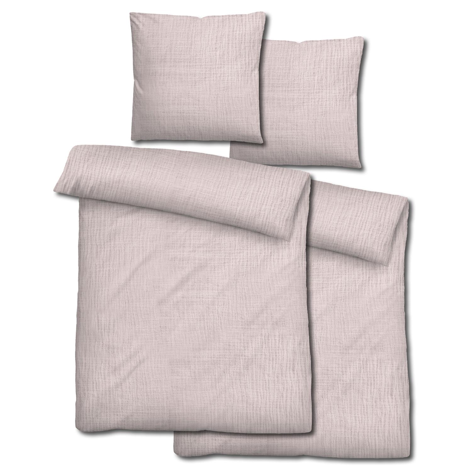 Lot de 2 parures de lit Sleezzz® mousseline rose 135 x 200 cm + 80 x 80 cm Lot de 2 parures de lit Sleezzz® mousseline rose 135 x 200 cm + 80 x 80 cm