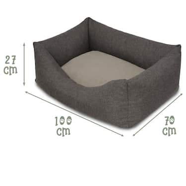 Petzzz Lit pour chien Lucky L 100 x 70 x 27 cm avec coussin intérieur orthopédique