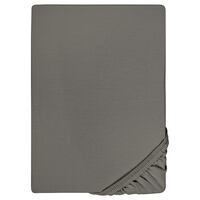 Drap-housse en coton Castell Jersey, couleur taupe foncé, 90 x 190 - 100 x 200 cm