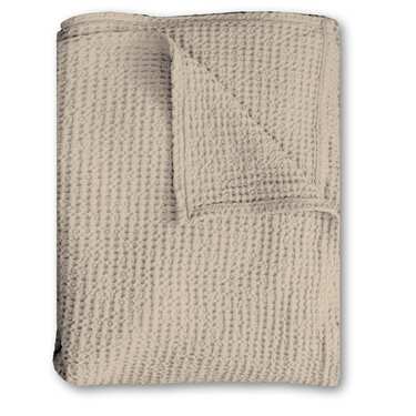Couverture en coton piqué gaufré beige 150 x 200 cm
