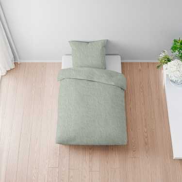 Lot de 2 parures de lit Sleezzz® mousseline vert 135 x 200 cm + 80 x 80 cm