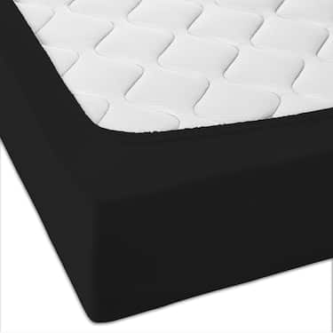 CloudComfort Basic drap-housse jersey-stretch noir 90 x 190 - 100 x 200 cm