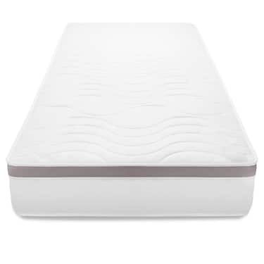 Matelas ergonomique à ressorts ensachés 7 zones Sleezzz Diamond T1000 180 x 200 cm, hauteur 23 cm, degré de fermeté H2/H3, 1 000 ressorts/2 m² + 2 parures de lit en microfibre CloudComfort Basic 135 x 200 cm + 80 x 80 cm