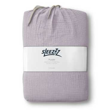Sleezzz® Parure de lit mousseline lilas 155 x 220 cm + 80 x 80 cm