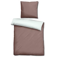 Sleezzz® Renforcé réversible marron clair/blanc 135 x 200 + 80 x 80 cm