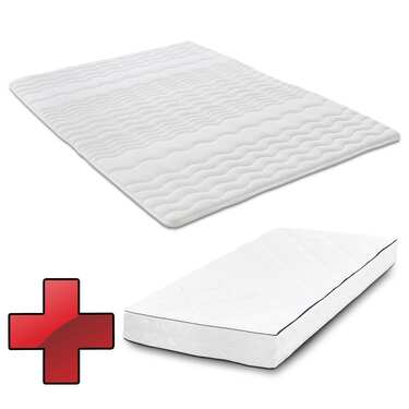 Matelas 7 zones Sleezzz Superior 90 x 200 cm, épaisseur 21 cm, degré de fermeté H3/H4 + surmatelas / surmatelas 90 x 200 cm