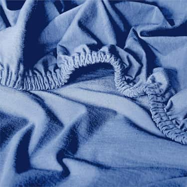 CloudComfort Basic drap-housse jersey stretch bleu 120 x 200 cm