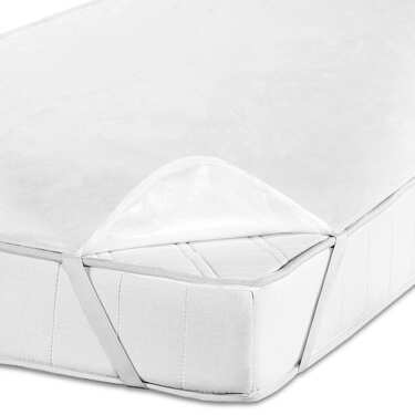 Sleezzz Vital Protège-matelas imperméable en molleton Fixspann 140 x 200 cm, protège-matelas 100% coton en blanc