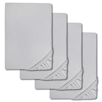 Prześcieradło z mikrofibry interlock jersey srebrnoszare 90 x 190 - 100 x 200 cm 180 x 200 - 200 x 200 cm w opakowaniu 4 szt.
