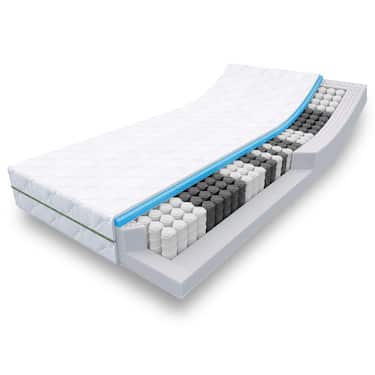 Matelas à ressorts ensachés 7 zones Sleezzz Smart 90 x 200 cm, hauteur 21 cm, degré de fermeté H2/H3 + CloudComfort Basic set de lit en microfibre 135 x 200 cm + 80 x 80 cm