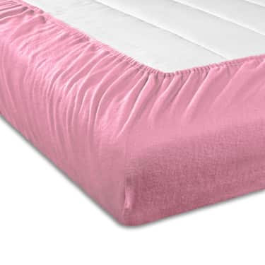 Lot de 4 draps-housses Setex REFIBRA en coton fin, rose, 200 x 200 cm