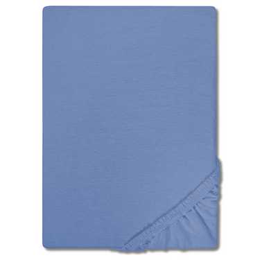 Lot de 2 draps-housses CloudComfort Basic jersey stretch bleu 180 x 190 - 200 x 200 cm (2 pièces)