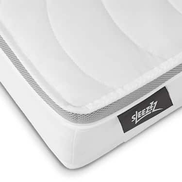 Matelas ergonomique à ressorts ensachés 7 zones Sleezzz Diamond T1000 180 x 200 cm, hauteur 23 cm, degré de fermeté H2/H3, 1 000 ressorts/2 m² + 2 parures de lit en microfibre CloudComfort Basic 135 x 200 cm + 80 x 80 cm