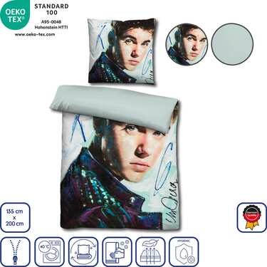 Castell microfibre linge de lit réversible Justin Bieber de Sid Maurer 135 x 200 + 80 x 80 cm