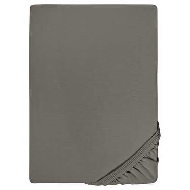4 draps-housses en coton Castell, couleur taupe foncé, 90 x 190 - 100 x 200 cm