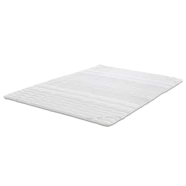 Surmatelas en mousse confort 2,5 cm 90 x 200 cm avec piqûres ondulées et élastiques d'angle, lot de deux (2 pièces)