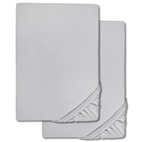Castell prześcieradło z mikrofibry interlock jersey srebrnoszare 90 x 190 - 100 x 200 cm podwójne opakowanie